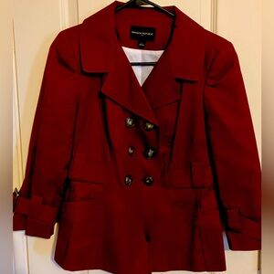 Burgundy fully lined jacket with belt. Banana Republic, size 2. Like new.